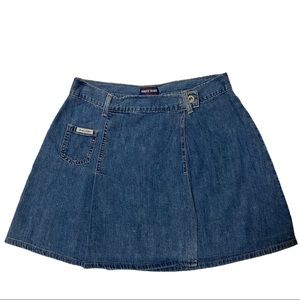 Guess Jeans Vintage Wrap Denim Mini Skirt SZ 32